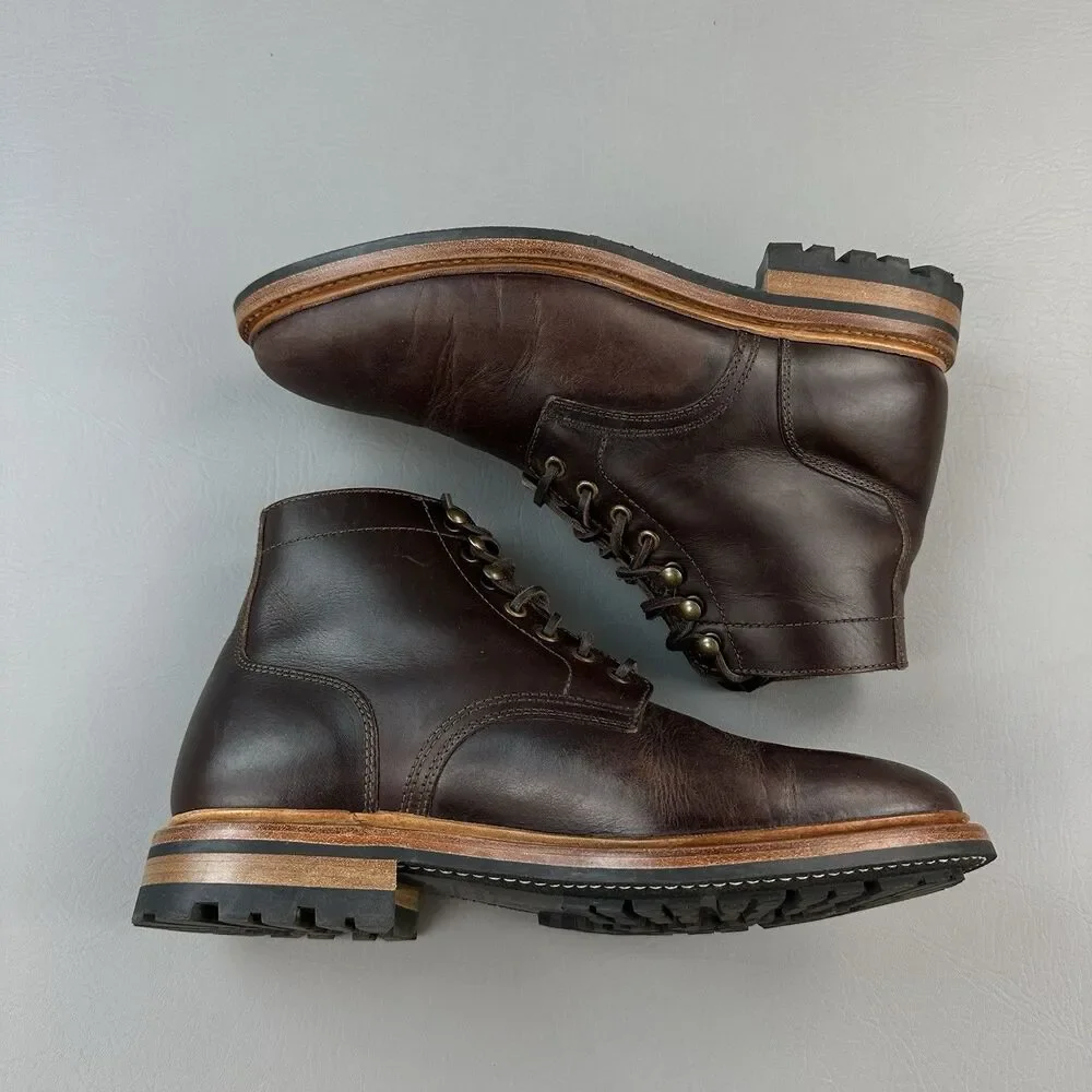 Parkhurst Allen Service Boots Mens Size 10 D Vegan Brown Leather Lace Up USA